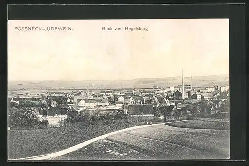 AK Pössneck-Jüdewein, Blick vom Hegelsberg