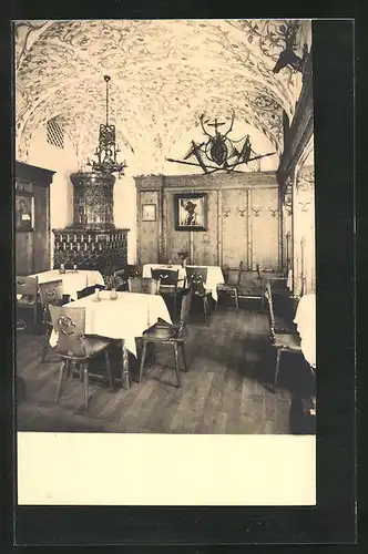 AK München, Gasthaus Kaiserstube, Innenansicht