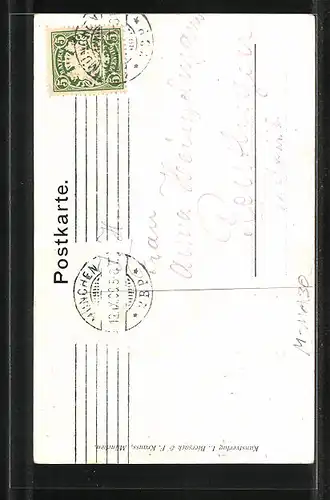 Künstler-AK München, Gasthaus Pschorrbräu-Bierhalle, Gäste im Kneiphof