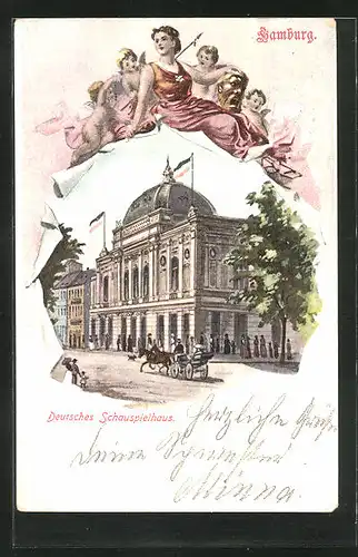 Passepartout-Lithographie Hamburg-St.Georg, Deutsches Schauspielhaus