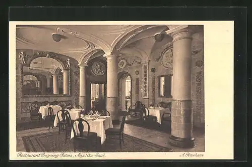 AK München, Restaurant Preysing-Palais, Majolika-Saal