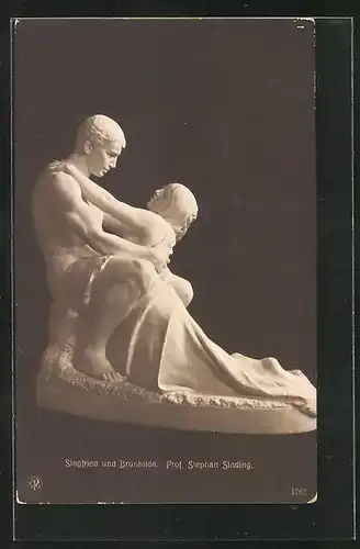 AK Skulptur Siegfried und Brunhilde von Prof. Stephan Sinding