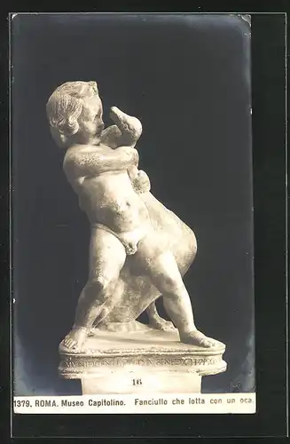 AK Roma, Museo Capitolino, Skulptur Fanciullo che lotta con un oca