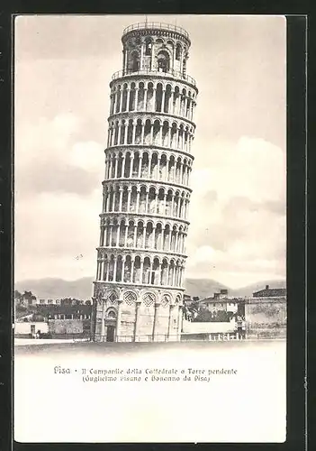 AK Pisa, La Torre Pendente, Der schiefe Turm von Pisa