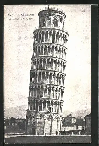AK Pisa, La Torre Pendente, Der schiefe Turm von Pisa