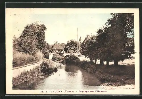 AK Leugny, Paysage sur l'Ouanne