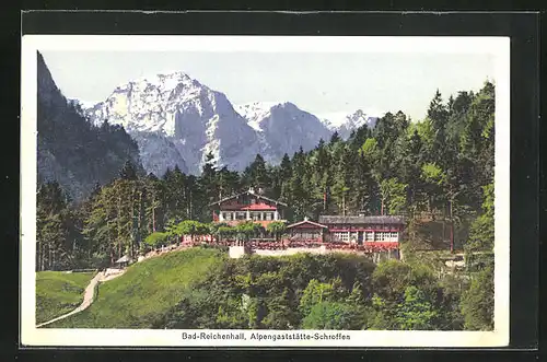 AK Bad Reichenhall, Blick auf das Alpengasthaus Schroffen