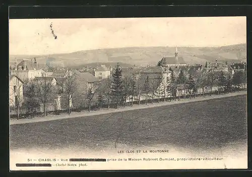 AK Chablis, Vue gènèrale prise de la Maison Robinet Dumont