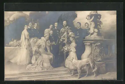 AK Kaiser Wilhelm II. König von Preussen im Kreise seiner Familie