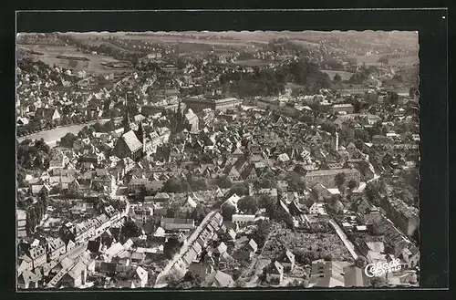 AK Ansbach /Mfr., Gesamtansicht vom Flugzeug aus