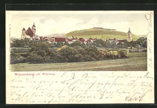 AK Weissenburg, Ortsansicht mit der Wülzburg
