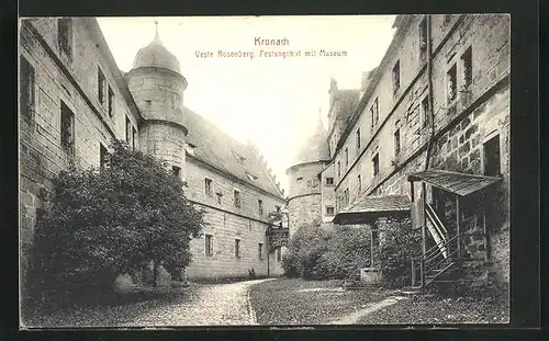 AK Kronach, Veste Rosenberg, Festungshof mit Museum