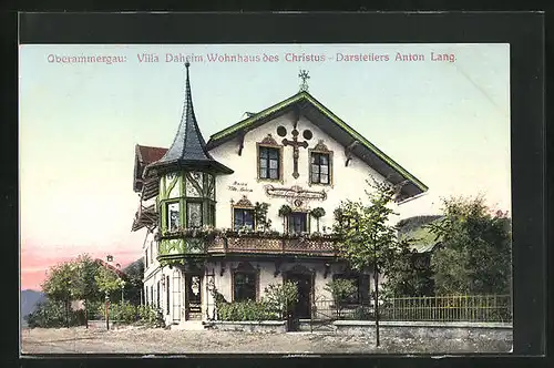 AK Oberammergau, Villa Daheim, Wohnhaus des Christus-Darstellers Anton Lang