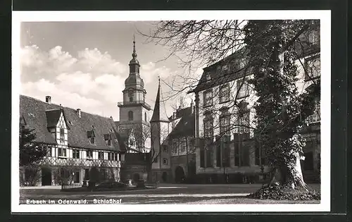 AK Erbach im Odenwald, Blick auf den Schlosshof