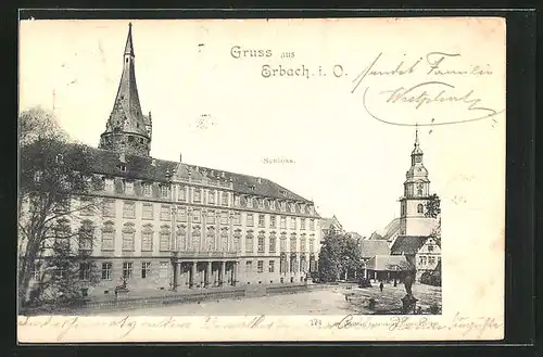 AK Erbach i. Odenwald, Blick zum Schloss