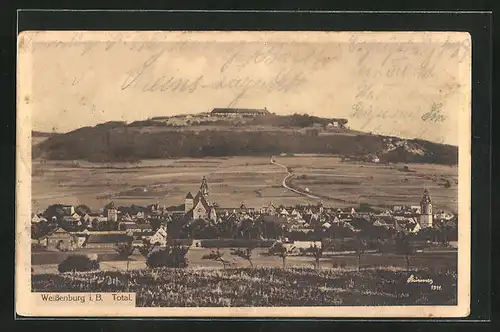 AK Weissenburg i.B., Totalansicht aus der Vogelschau