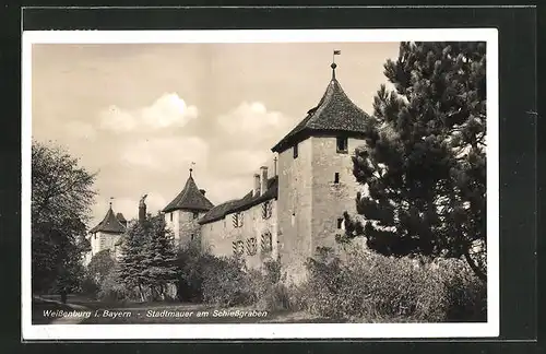 AK Weissenburg i. Bayern, Stadtmauer am Schiessgraben