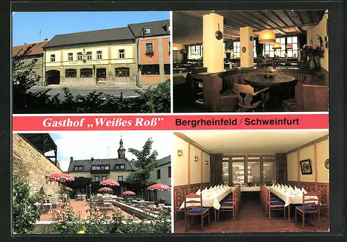 AK Bergrheinfeld, Vier Ansichten vom Gasthof Weisses Ross