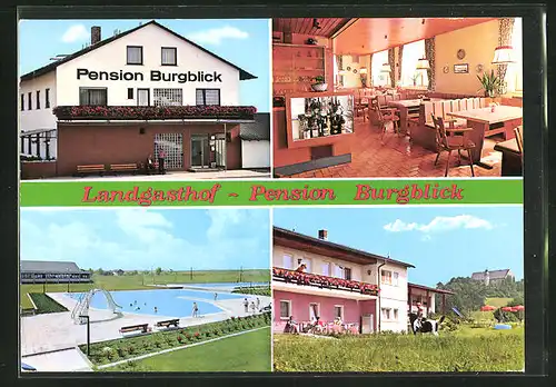 AK Hofheim, Schwimmbad und Landgasthof-Pension Burgblick
