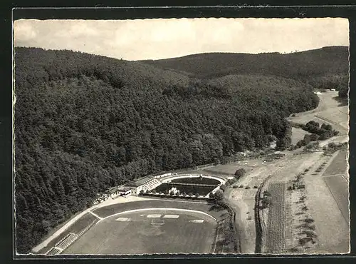 AK Michelstadt im Odenwald, Stadion mit Blick zum Bundeslagerplatz des C.V.J.M. aus der Vogelschau