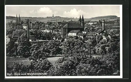 AK Hof, Blick vom Weisheitstempel auf die Stadt