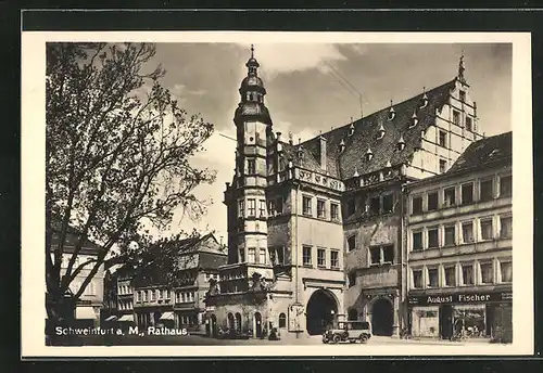 AK Schweinfurt am Main, Partie vor dem Rathaus