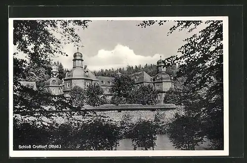 AK Friesenhagen, Partie am Wasserschloss Crottorf