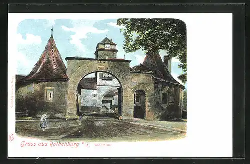 AK Rothenburg a. Tauber, Blick durch das Rödertor