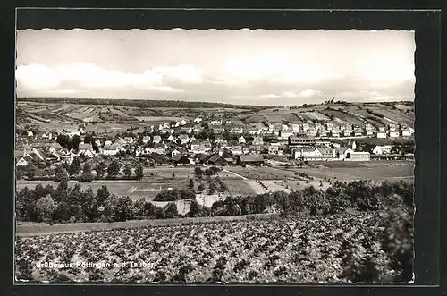 AK Röttingen, Generalansicht der Stadt von den Feldern aus