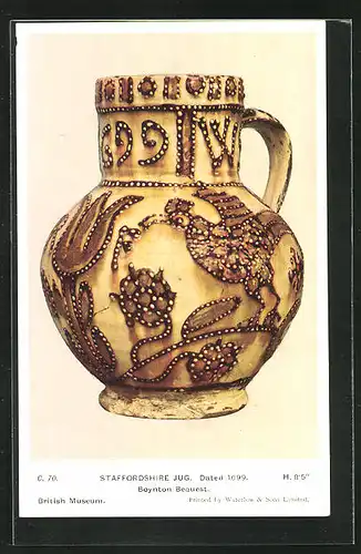 AK British Museum, Staffordshire Jug. 1699, Boynton Bequest