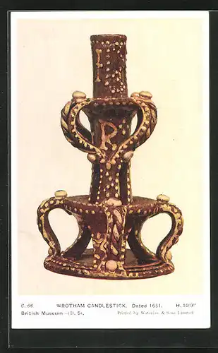 AK British Museum, Wrotham Candlestick Dated 1651