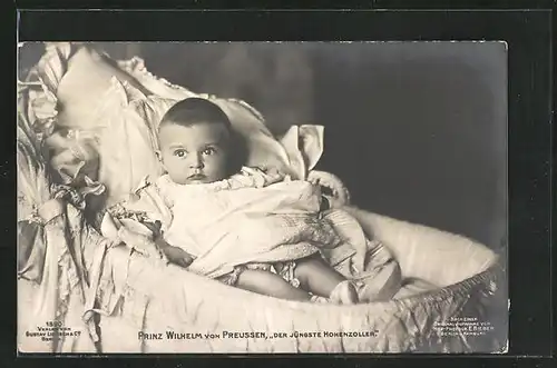 AK Prinz Wilhelm von Preussen, im Stubenwagen gesehen