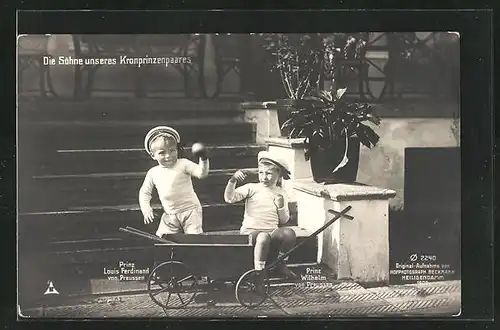 AK Prinz Wilhelm von Preussen, gemeinsames Spiel mit Prinz Louis Ferdinand