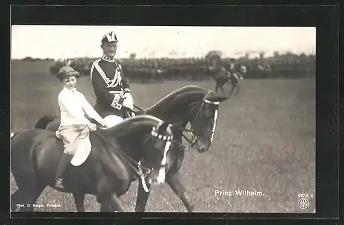 AK Prinz Wilhelm von Preussen, Ausritt bei einer Parade