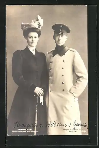 AK Kronprinzessin Cecilie, gemeinsam mit Kronprinz Wilhelm