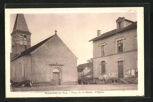 AK Sennevoy-le-Bas, Place de la Mairie, L`Eglise