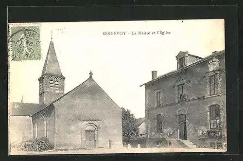 AK Sennevoy, La Mairie et l`Eglise