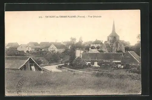 AK Savigny-en-Terre-Plaine, Vue Generale, L`Eglise