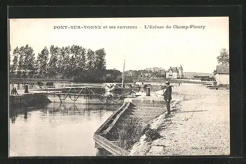 AK Pont-sur-Yonne, L`Ecluse de Champ-Fleury