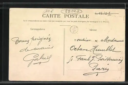 AK Pont-sur-Yonne, Un Coin du Port, Menschen am Ufer