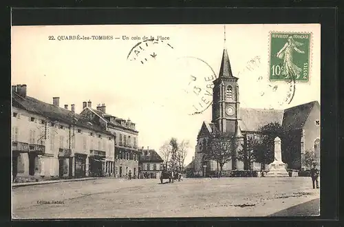 AK Quarre-les-Tombes, Un coin de la Place