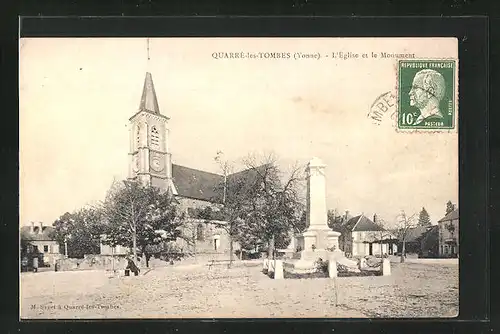 AK Quarre-les-Tombes, L`Eglise et le Monument