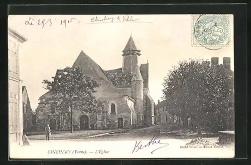 AK Chichery-la-Ville, Partie neben der Kirche