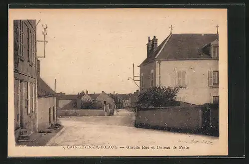 AK Saint-Cyr-les-Colons, Grande Rue et Bureau de Poste