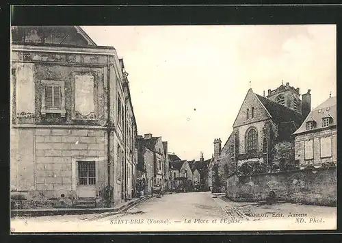 AK Saint-Bris-le-Vineux, La Place et l`Eglise