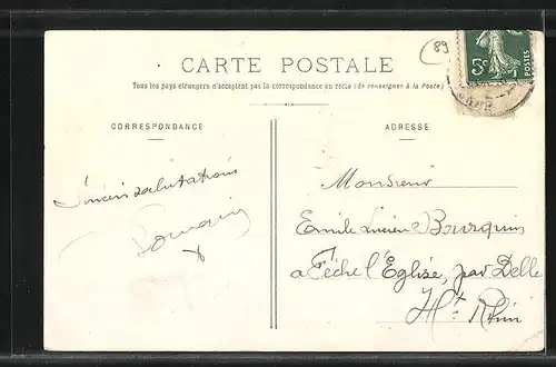 AK Saint-Aubin-sur-Yonne, Vue prise du Canal