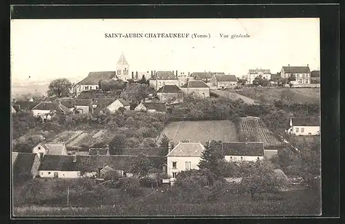 AK Saint-Aubin-Chateauneuf, Vue generale, L`Eglise