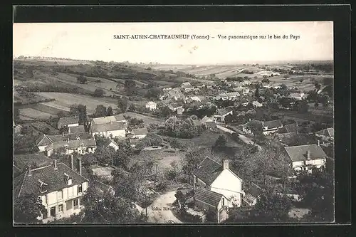 AK Saint-Aubin-Chateauneuf, Vue Panoramique sur le bas du Pays