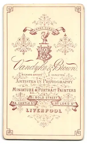 Fotografie Vandyke & Brown, Liverpool, 87 Lord St., Portrait Herr mit Vollbart