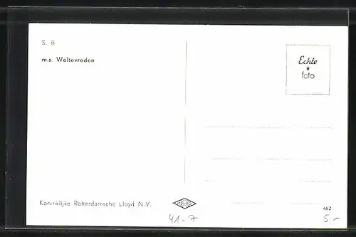 AK Handelsschiff M.S. Weltevreden in Fahrt